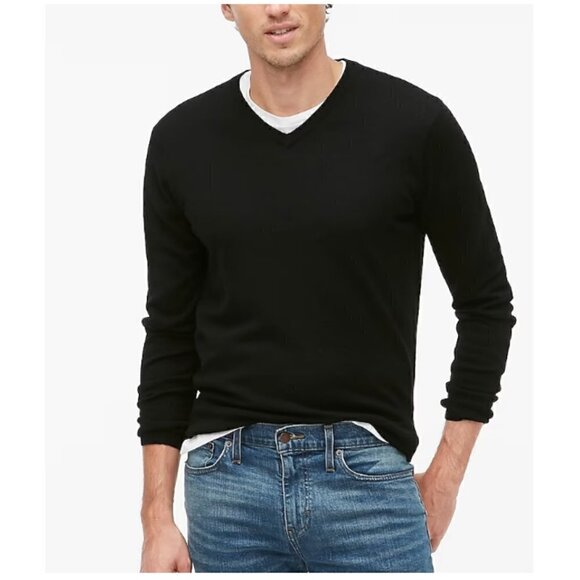 J. Crew Factory Other - J. Crew Men's Merino Wool Blend V-Neck Pullover Sweater Black Size L NWT